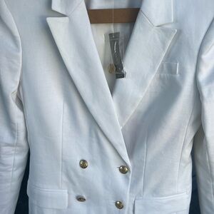 J. Crew white linen jacket blazer size 0